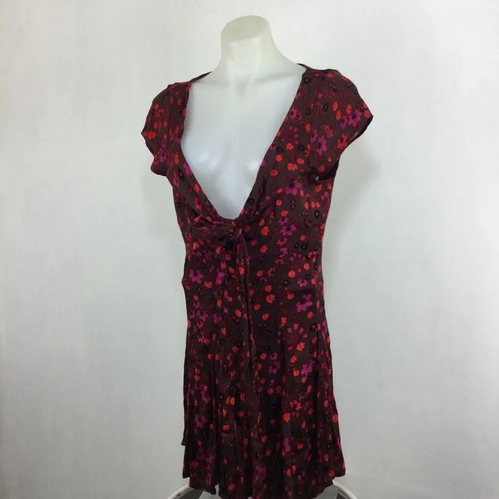 Free People Womens It Takes Two Wrap Dress Plum Combo Size XS NWT $128